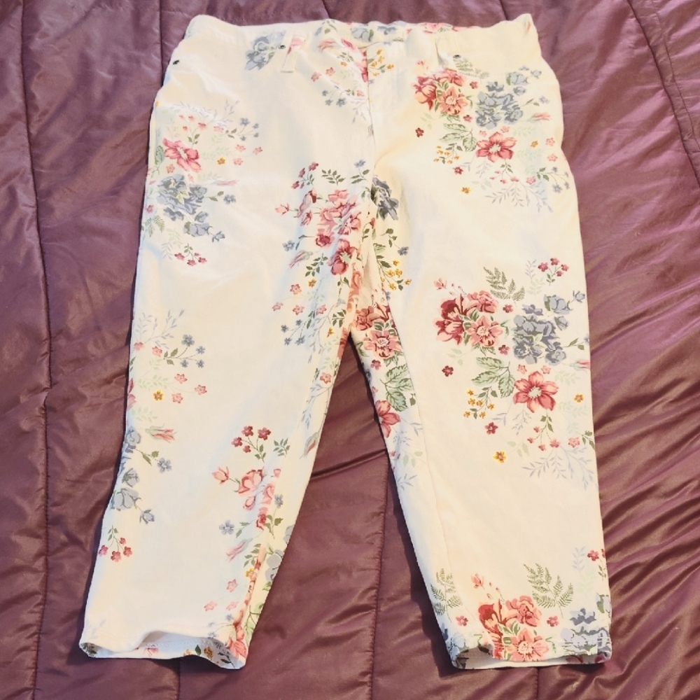 Terra & Sky 14w Jegging Capri Floral